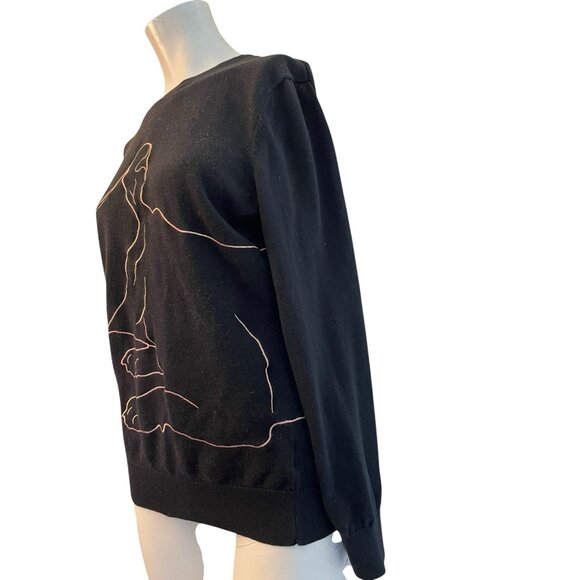 Ted Baker Size 4 Small Black Dog Sweater French Bulldog Boston Terrier Woof - Picture 4 of 10